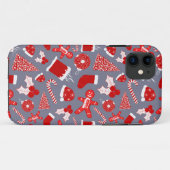 Cute Festive Red Illustrations kerstpatroon Case-Mate iPhone Case (Achterkant (horizontaal))