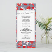 Cute Festive Red Illustrations kerstpatroon Menu (Staand voorkant)