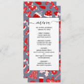 Cute Festive Red Illustrations kerstpatroon Menu (Voorkant / Achterkant)