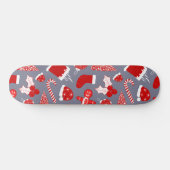 Cute Festive Red Illustrations kerstpatroon Persoonlijk Skateboard (Horizontaal)