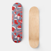 Cute Festive Red Illustrations kerstpatroon Persoonlijk Skateboard (Voorkant)