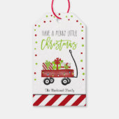 Cute Festive Red Striped Merry-kerstfeest Cadeaulabel (Voorkant)