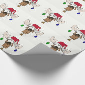 Cute Festive Reindeer Cadeaupapier (Hoek)