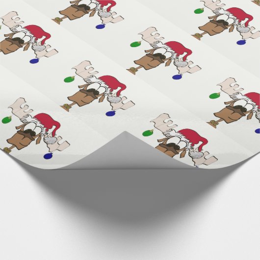Cute Festive Reindeer Cadeaupapier (Hoek)