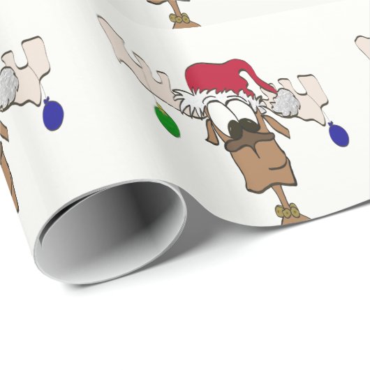 Cute Festive Reindeer Cadeaupapier (Rol Hoek)