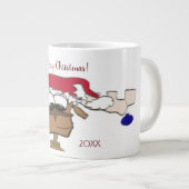 Cute Festive Reindeer Grote Koffiekop (Voorkant rechts)