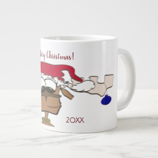 Cute Festive Reindeer Grote Koffiekop (Voorkant rechts)