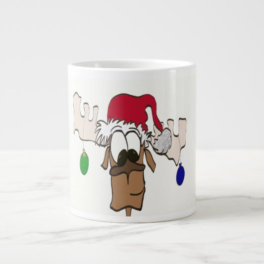 Cute Festive Reindeer Grote Koffiekop (Voorkant)
