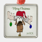 Cute Festive Reindeer Metalen Ornament (Voorkant)