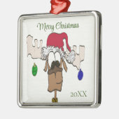 Cute Festive Reindeer Metalen Ornament (Links)