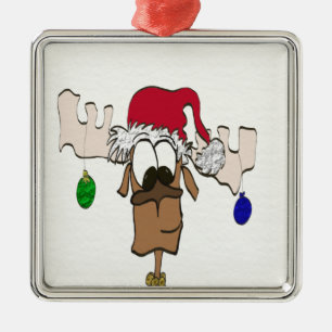Cute Festive Reindeer Metalen Ornament