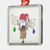 Cute Festive Reindeer Metalen Ornament (Links)