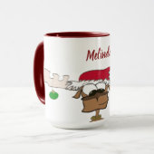 Cute Festive Reindeer Mok (Voorkant links)