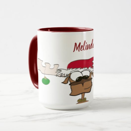 Cute Festive Reindeer Mok (Voorkant links)