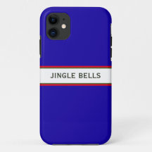 Cute Festive Royal Blue Modern Jingle Bells Text