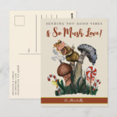 Cute Festive Snail Merry Magic Mushroom Kerstmis Briefkaart (Voorkant / Achterkant)