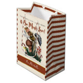 Cute Festive Snail Merry Magic Mushroom Kerstmis Medium Cadeauzakje (Voorkant Gekanteld)