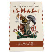 Cute Festive Snail Merry Magic Mushroom Kerstmis Medium Cadeauzakje (Achterkant)