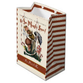 Cute Festive Snail Merry Magic Mushroom Kerstmis Medium Cadeauzakje (Achterkant Gekanteld)