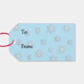 Cute Festive Snowman Pink Kerstmis Cadeaulabel (Achterkant Horizontaal)