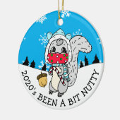Cute Festive Squirrel 2020 is Nutty New Year Keramisch Ornament (Links)