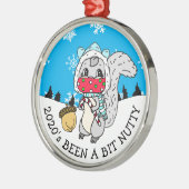 Cute Festive Squirrel 2020 is Nutty New Year Metalen Ornament (Links)