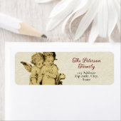 Cute Festive Victoriaans Angels Boy Girl Etiket (Insitu)