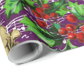 Cute Festive Vintage Angel Cherubs Holly Kerstmis Cadeaupapier (Rol Hoek)