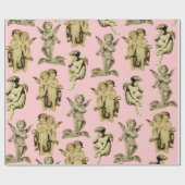 Cute Festive  Winged Cherub Angels Cadeaupapier (Vlak)