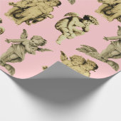 Cute Festive  Winged Cherub Angels Cadeaupapier (Hoek)