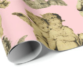 Cute Festive  Winged Cherub Angels Cadeaupapier (Rol Hoek)