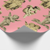 Cute Festive  Winged Cherub Angels Cadeaupapier (Hoek)