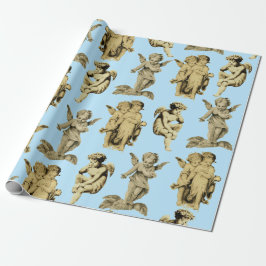 Cute Festive Winged Cherub Angels Cadeaupapier