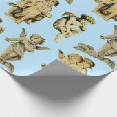 Cute Festive  Winged Cherub Angels Cadeaupapier (Hoek)