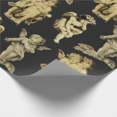 Cute Festive  Winged Cherub Angels Cadeaupapier (Hoek)