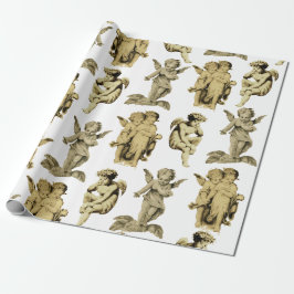 Cute Festive Winged Cherub Angels Cadeaupapier