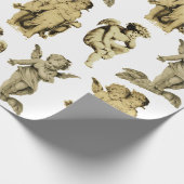 Cute Festive  Winged Cherub Angels Cadeaupapier (Hoek)