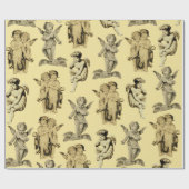 Cute Festive  Winged Cherub Angels Cadeaupapier (Vlak)
