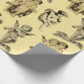 Cute Festive  Winged Cherub Angels Cadeaupapier (Hoek)