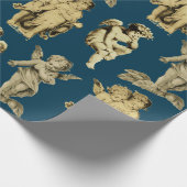 Cute Festive  Winged Cherub Angels Cadeaupapier (Hoek)