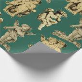 Cute Festive  Winged Cherub Angels Cadeaupapier (Hoek)