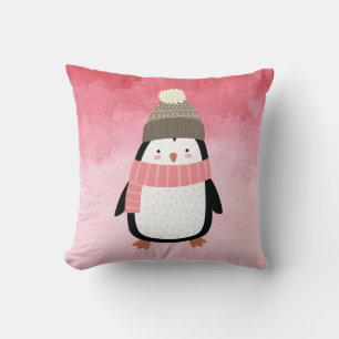 Cute Festive Winter Penguin Kussen
