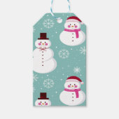 Cute Festive Winter Pink Frosty Snowman Cadeaulabel (Voorkant)