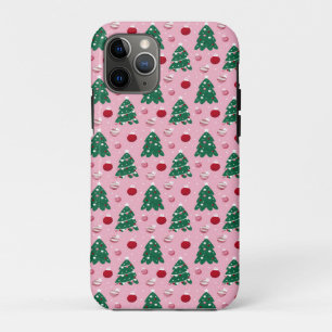 Cute Festive Winter Pink Frosty Snowman Case-Mate iPhone Case