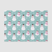 Cute Festive Winter Pink Frosty Snowman Tissuepapier (Voorkant)
