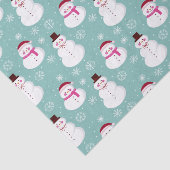 Cute Festive Winter Pink Frosty Snowman Tissuepapier (Detail)