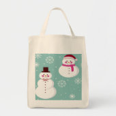 Cute Festive Winter Pink Frosty Snowman Tote Bag (Voorkant)