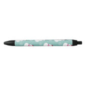 Cute Festive Winter Pink Frosty Snowman Zwarte Inkt Pen (Voorkant)