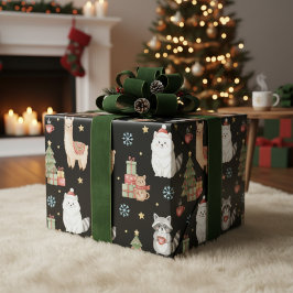 Cute Festive Woodland Animals & Llama Christmas Cadeaupapier