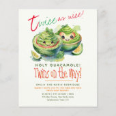 Cute Fiesta Avacamado Guac TWINS Baby Shower BUDGE (Voorkant)